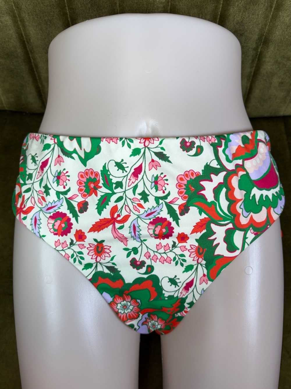 Gibson Latimer Green Pink Floral Bikini Bottoms Size Xl Nwot